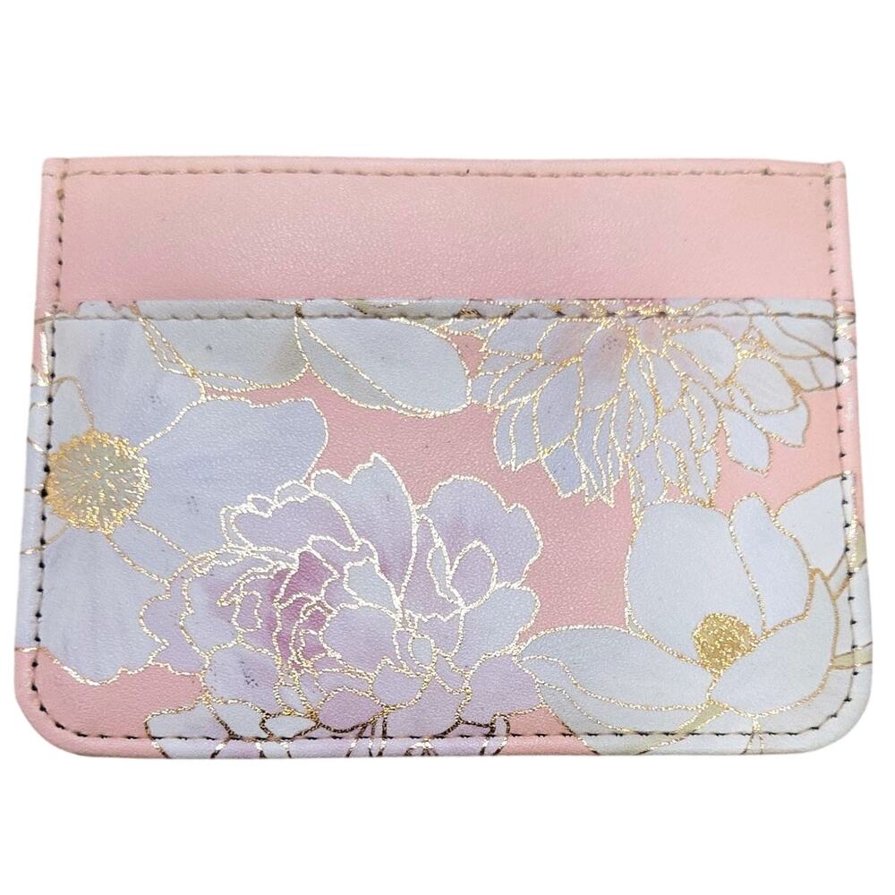 Erin Condren Card Case Pink Floral "Woven Wonder" Design 4x.25x3